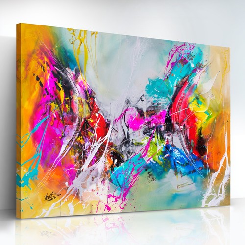 Abstraktes leinwandbild buntes - abstraktes,