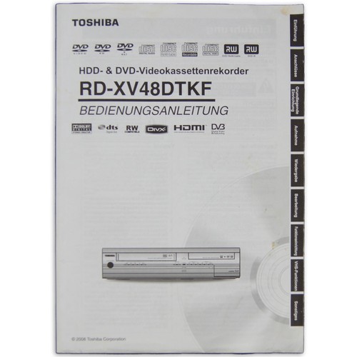 Toshiba xv48dtkf - toshiba, rd-xv48dtkf