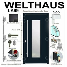 WeltHaus Haustür WH75 Aluminium mit Kunststoff LA99 Amsterdam AKTION Keyless GO