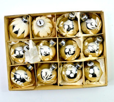 DDR Baumbehang Christbaumkugel silbern bemalt Baumschmuck Weihnachten 9568