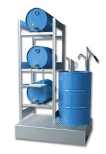 Rapid Ölfass Ölauffang Auffangwanne Fässerregal Faßregal 3x60L 200L Fassregal