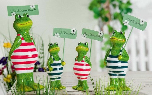Frosch willkommen kermaik - frosch,