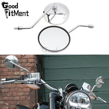 2x Runder Motorradspiegel Chrom Rückspiegel Für Honda Kawasaki Suzuki Universal