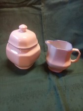 Burg Lindau, BL, 1 Zuckerdose mit Deckel/Milchkännchen ,weiß - blaue Ränder, geb