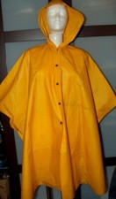 100% PVC Wachs Regencape + Kapuze Regen Cape Jacke Mantel ca 44-46 / Large-XL
