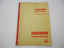 Hagedorn LK Ladewagen Ersatzteilliste Ersatzteilkatalog Baujahr 1967