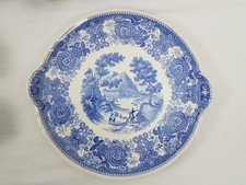 Villeroy & Boch Burgenland Blau Kuchenplatte Tortenplatte m. Griffen 31cm 1960er