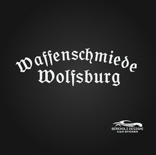 Waffenschmiede Wolfsburg Tuning Autoaufkleber Heckscheibenaufkleber 30cm
