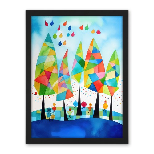 Abstract autumn trees modern - abstract,