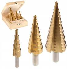 3tlg Stufenbohrer Satz Kegelbohrer 4 - 32 mm Konusbohrer HSS Senker TITAN