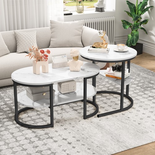 2er set couchtisch rund - set,
