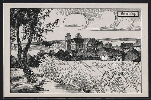 Künstler fredelsloh blick - künstler-ak, fredelsloh,