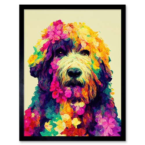 Lebendige blumen labradoodle - blumen,