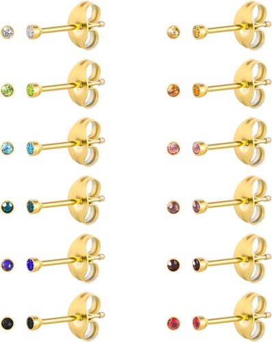 Gelbgold plattierte ohrstecker - gelbgold,