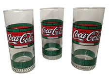 3x Coca Cola Gläser Tiffany Stil Vintage Glas 0,2 L Retro 80er Sammeln Rarität