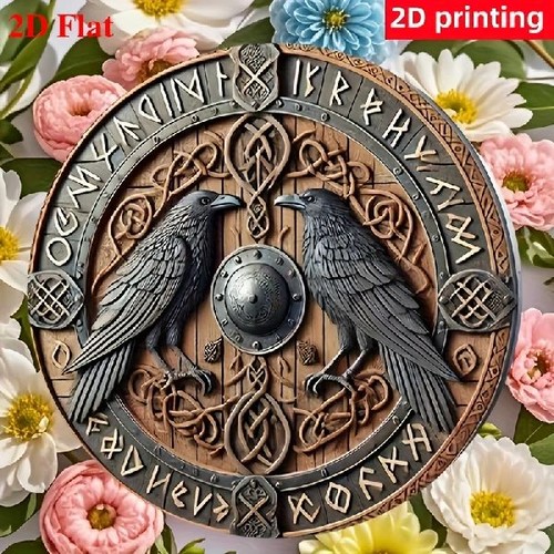 Blechschild rund odin rabe - odin,