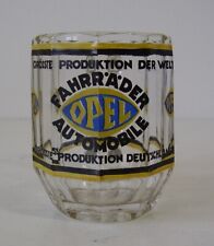 Antikes werbe Bierglas " OPEL Fahrräder - Automobile " um 1920
