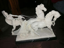 Porzellan Figur, Pferdefigur, Streitwagen, Santini Porzellan