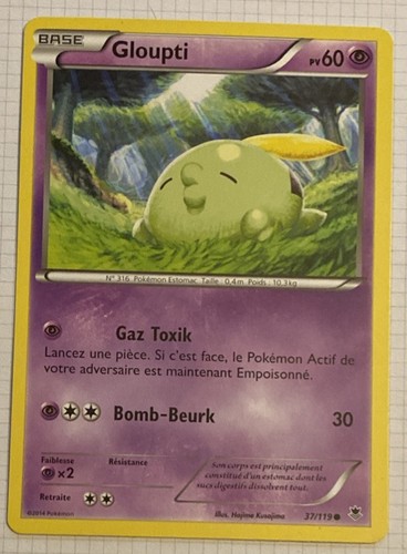 Pokemon karte 119 - pokemon, gloupti