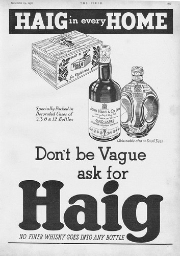 Haig whisky jahrgangsanzeige - haig,