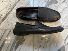 TOMMY HILFIGER Herren Schuhe Schwarz Leder Mokassin Größe EU 44