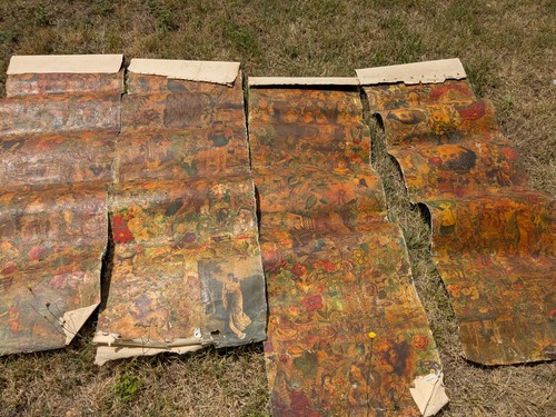 Antiker decoupage klappschirm - decoupage,