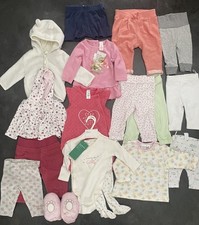 17x Mädchen Baby Kleiderpaket 56/62/68 Hosen Jacke Leggings Shirts Teilweise NEU