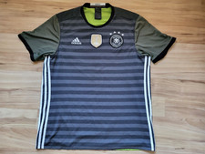 Deutschland DFB original "Adidas" EM Trikot von 2016 grün grau 4.Sterne Patch