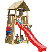 Spielturm BELVEDERE Rutsche Spielhaus Kletterturm Stelzenhaus Sandkasten