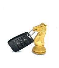 ROOGU Schlüsselanhänger STABIL echte Schachfigur Springer Pferd Holz Indien XL