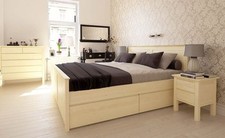 FLORANCE Massivholzbett mit 4 Schubladen