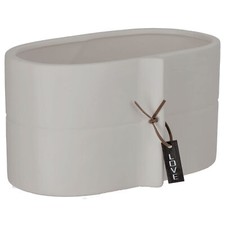 KADAX Übertopf, Keramikübertopf, Blumentopf, Blumenkübel, 22 x 12 cm, Grau