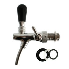 Kompensatorschankhahn mit Schaumtaste chrom Zapfhahn Edelstahl Bier zapfen