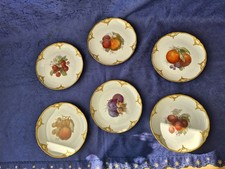 6x  KPM Berlin Zeptermarke Prunkteller Obst Früchte Neuzierat