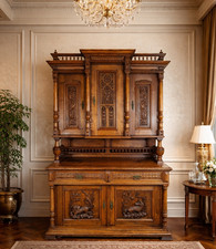 Antiker Jagdschrank Eiche