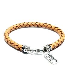 THOMAS SABO Herren Lederarmband 925 Sterlingsilber geschwärzt 22cm