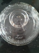 Bonboniere Glas mit Glasdeckel Silberhochzeit 