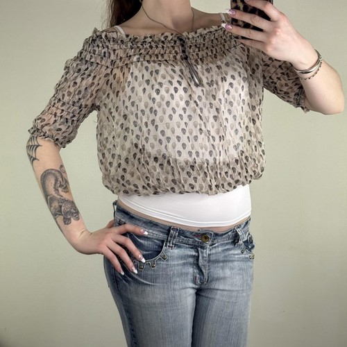 Y2k vintage bluse totenkopf - y2k,