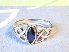 RING 925 STERLING SILBER Edelstein SAPHIR cz. oval blau Gr. 17, 18, 19, 20 edel