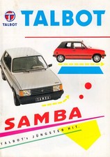 TALBOT SAMBA Youngtimer Prospekt Brochure mit Cabrio Cabriolet  K