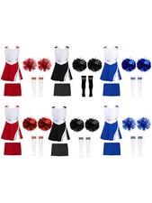 Kinder Mädchen Kleid Mit Shorts Karneval Cheer Leader Uniform Halloween Sport