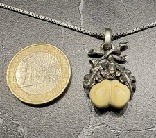 Antik  Jagt  Trachten  Silber Anhänger Grandel  Eichenblätter Eichel Zweig Kette