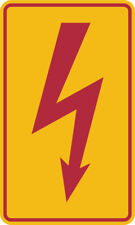 Hinweisschild, Blitzpfeil VDE