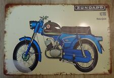 Zündapp Classic Motorrad Vintage Metallschild  30,48x20,32 cm