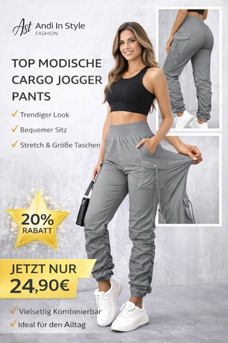 Damen cargo jogger hose high - cargo,