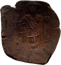 Byzanz Trachy Latin Crusader Bronze 15 mm/ 1,2 g  Original Münze #HZ404
