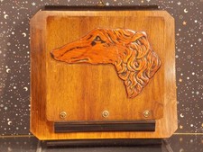 Wand regal ablage halter Post Briefe Dokumenten Zeitungs Holz antik Windhund