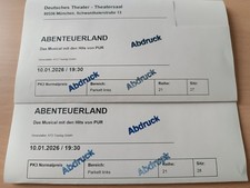 2 Tickets - Musical Abenteuerland 10.01.2026 in München