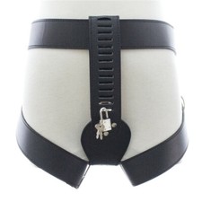 Kunstleder Keuschheitsgürtel Weibliche Abschließbar Höschen Chastity Belt Frauen