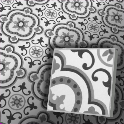 Zementfliese mit ornament - zementfliese,